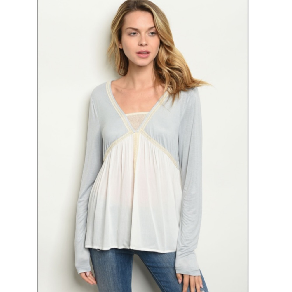 Two Toned Long Sleeve Top